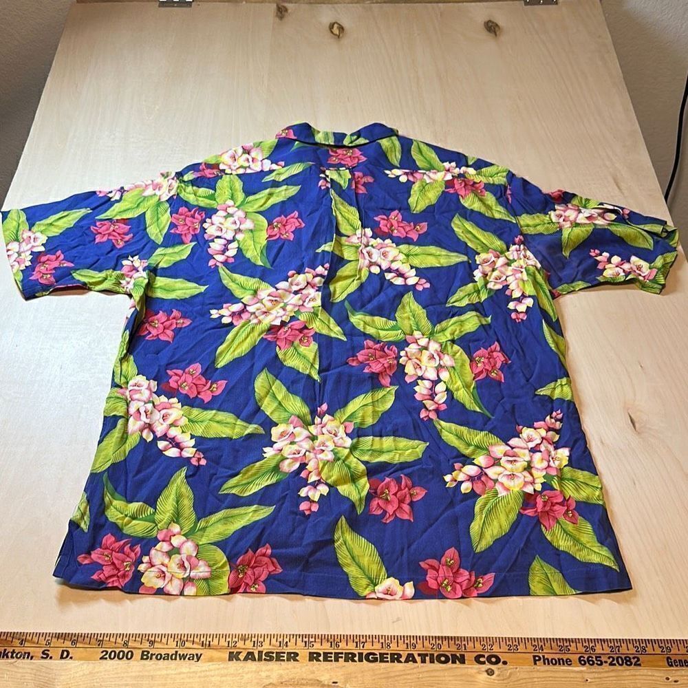 Vintage Y2K Ralph Lauren Shirt Men L Caldwell Short Sleeve Hawaiian Floral Overs - Picture 5 of 5